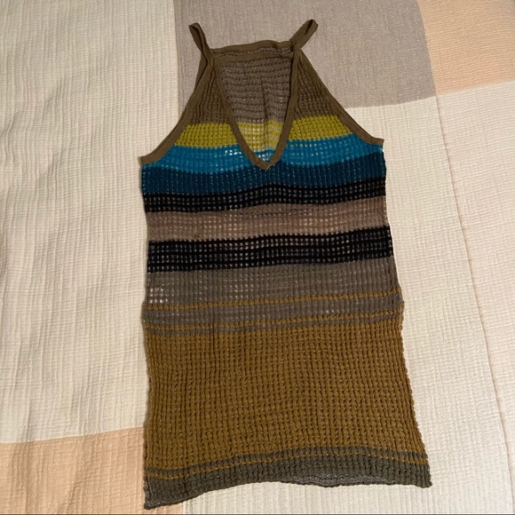 SOLD☑️ Free People halter stripped sweater sheer dress - Picture 3 of 4